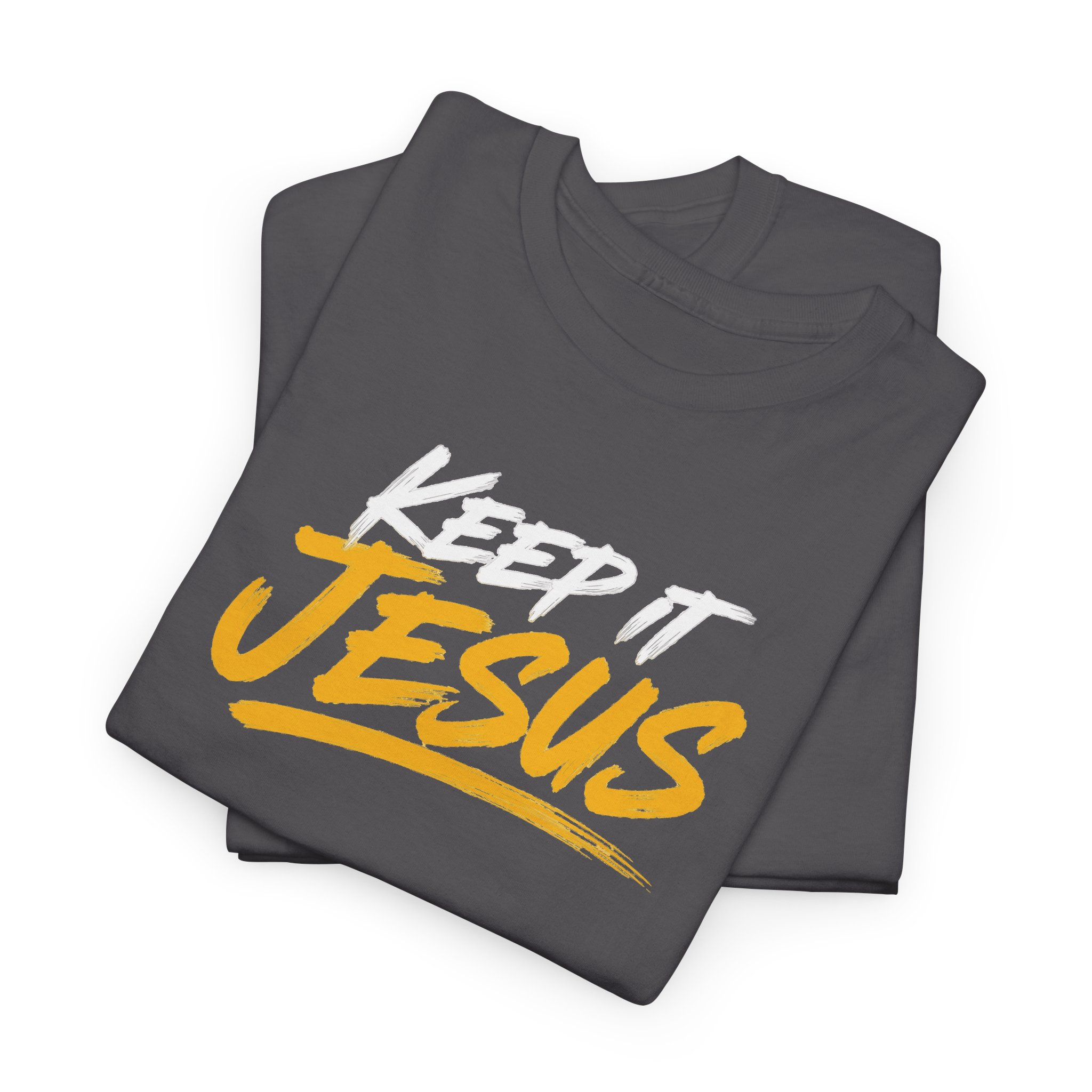 Keep It Jesus White & Gold Logo Tee — Gildan 5000 - Image 27
