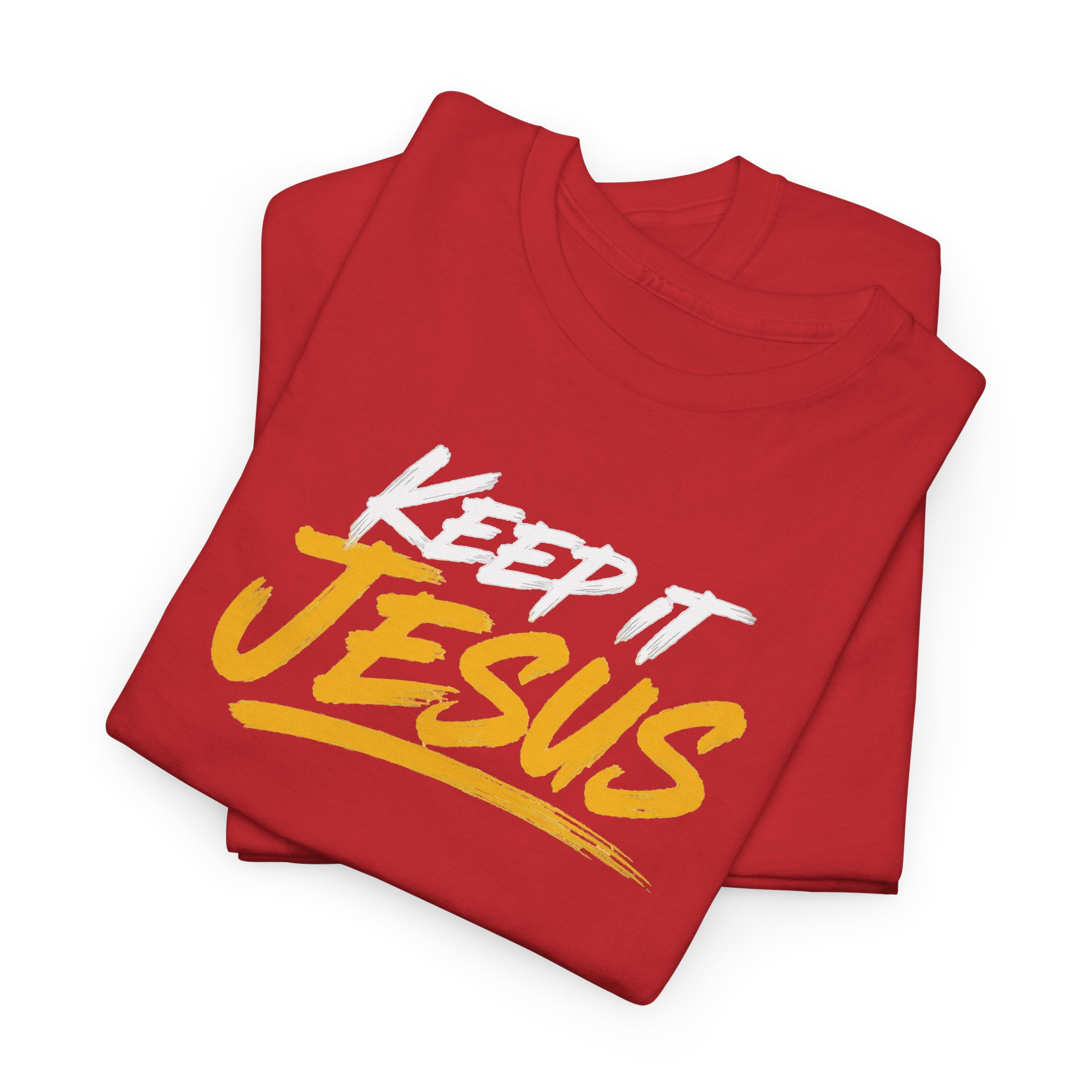 Keep It Jesus White & Gold Logo Tee — Gildan 5000 - Image 47
