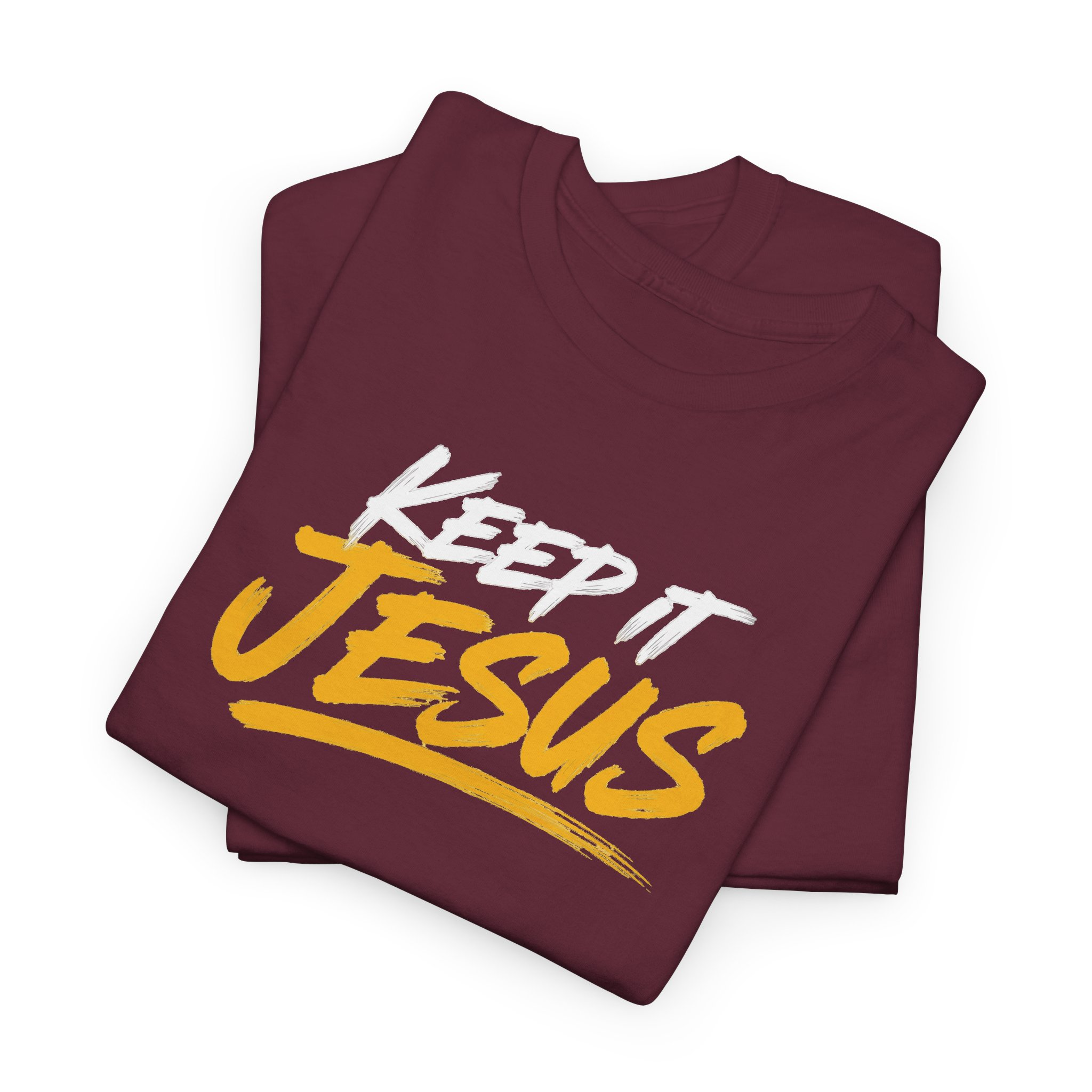 Keep It Jesus White & Gold Logo Tee — Gildan 5000 - Image 7