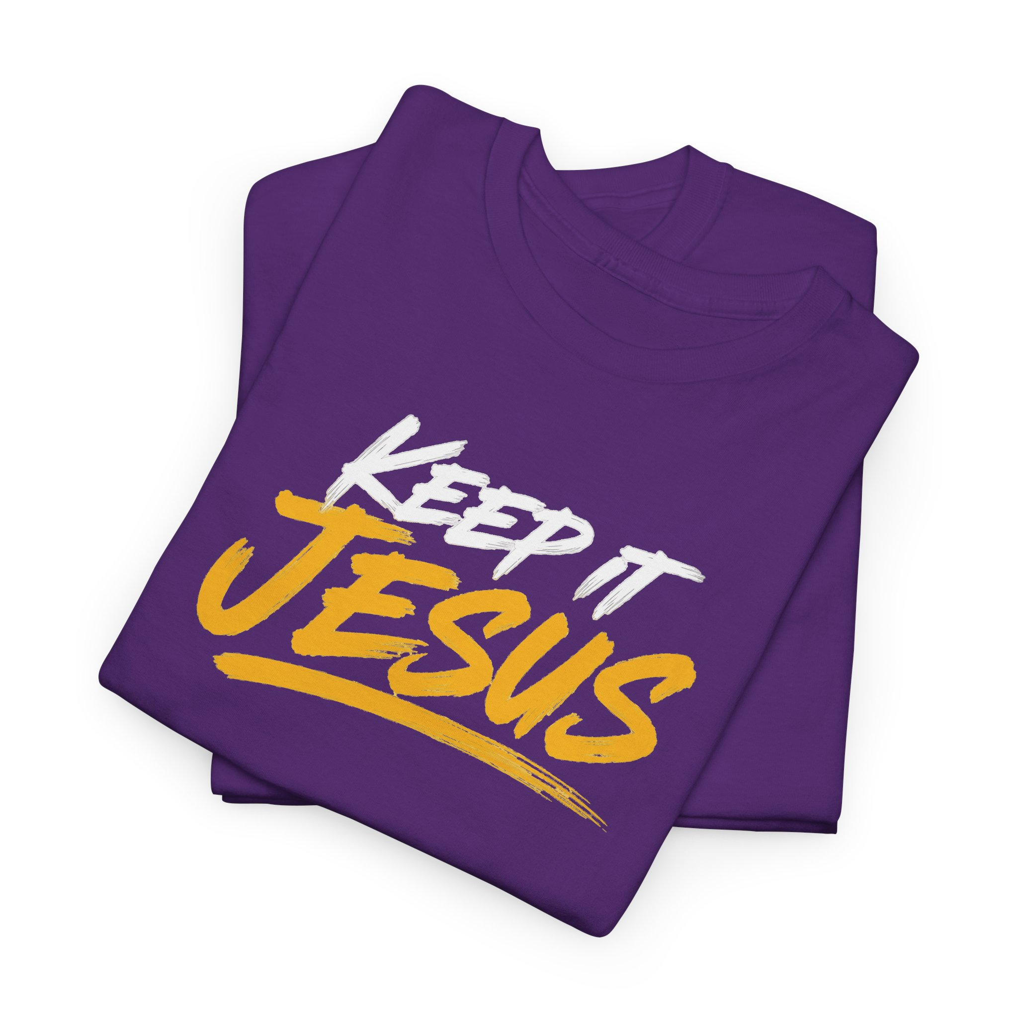 Keep It Jesus White & Gold Logo Tee — Gildan 5000 - Image 43