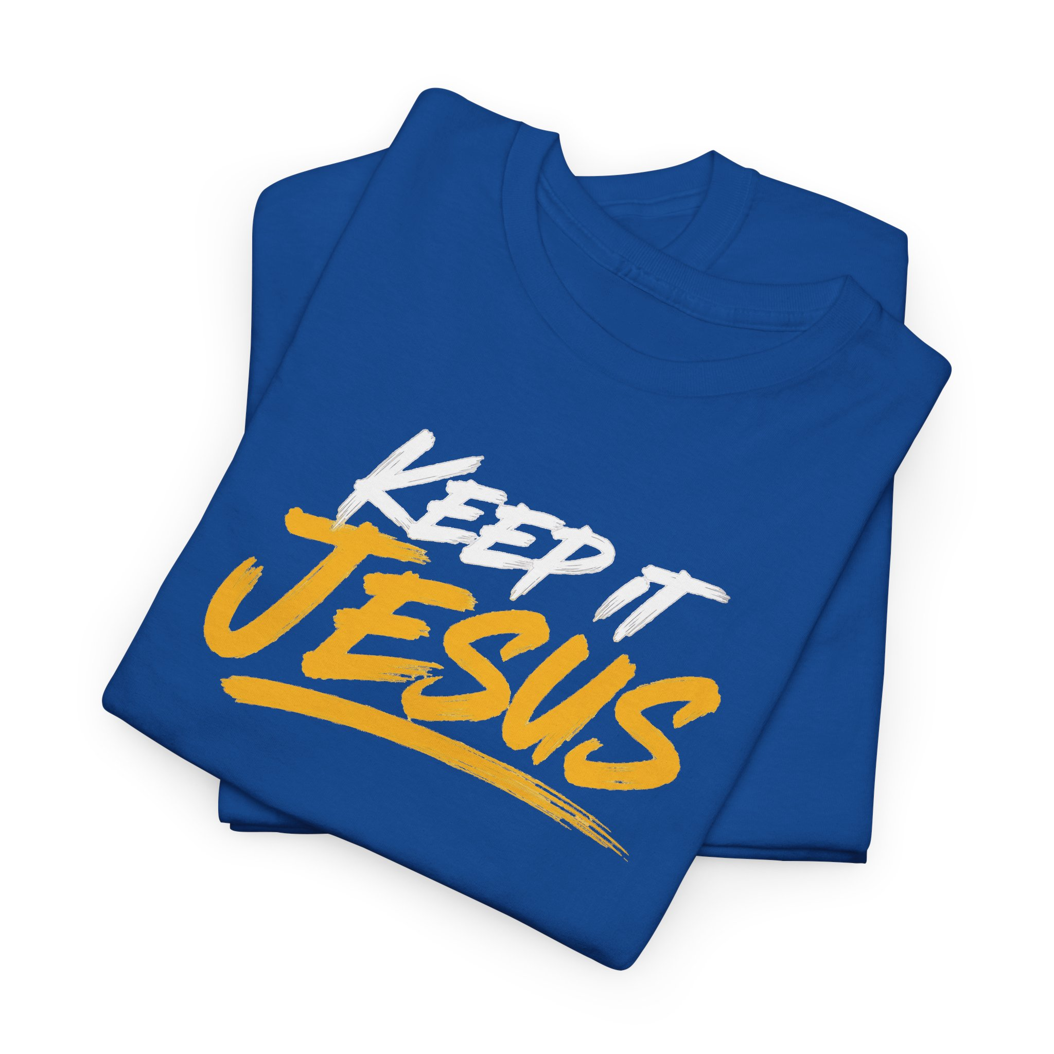 Keep It Jesus White & Gold Logo Tee — Gildan 5000 - Image 31