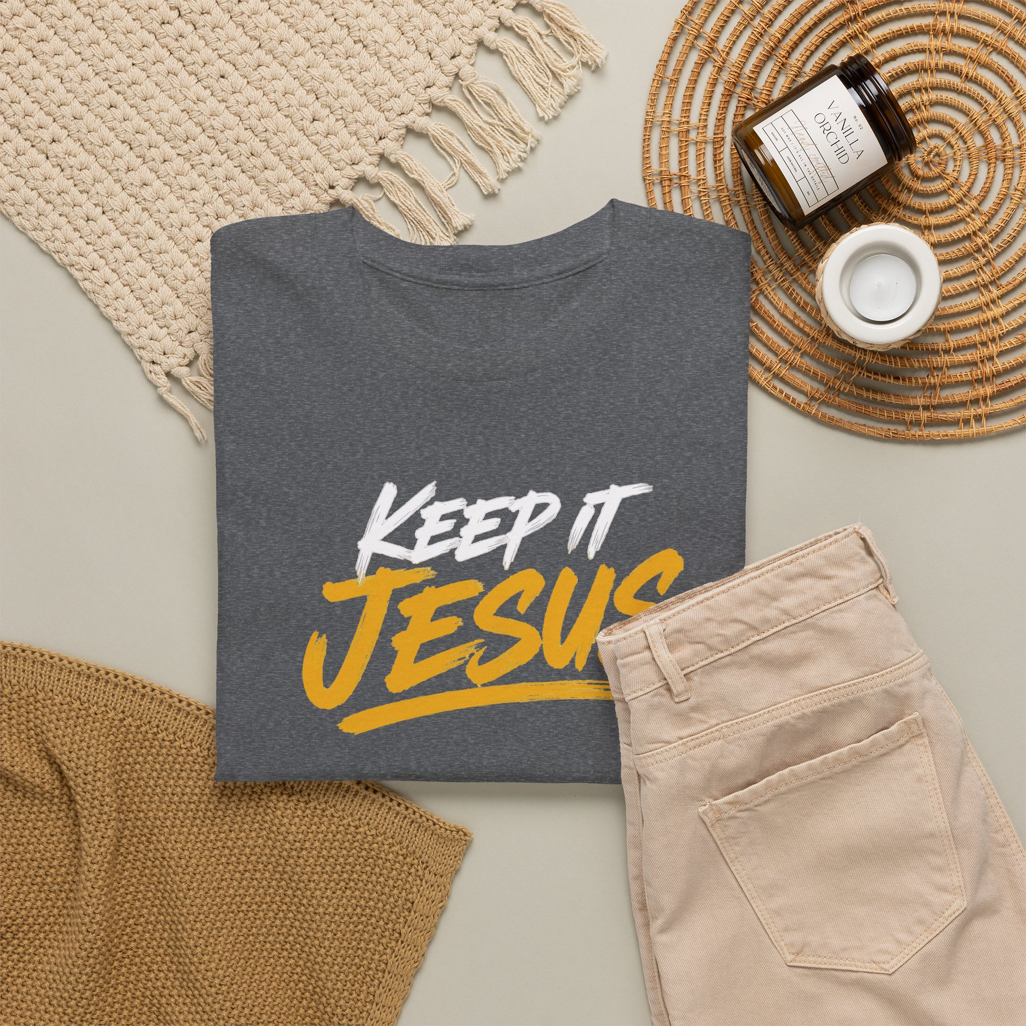 Keep It Jesus White & Gold Logo Tee — Gildan 5000 - Image 20