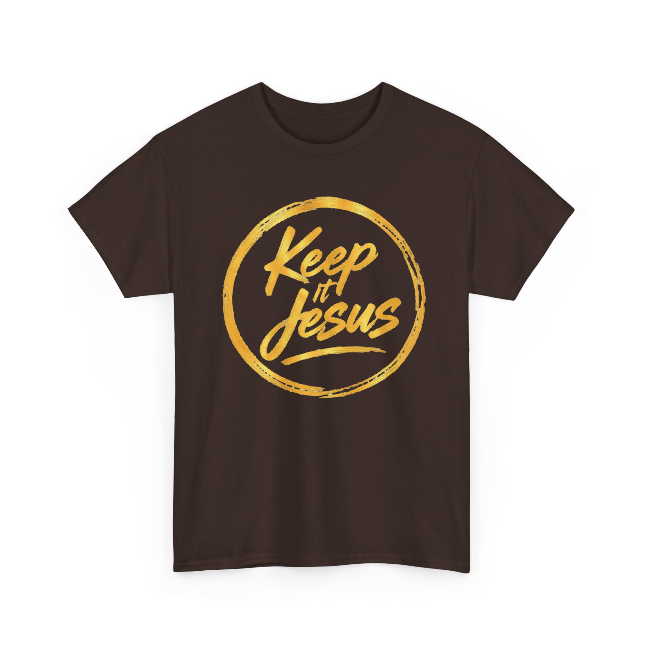 Keep It Jesus Gold Circle Christian T-Shirt - Image 9
