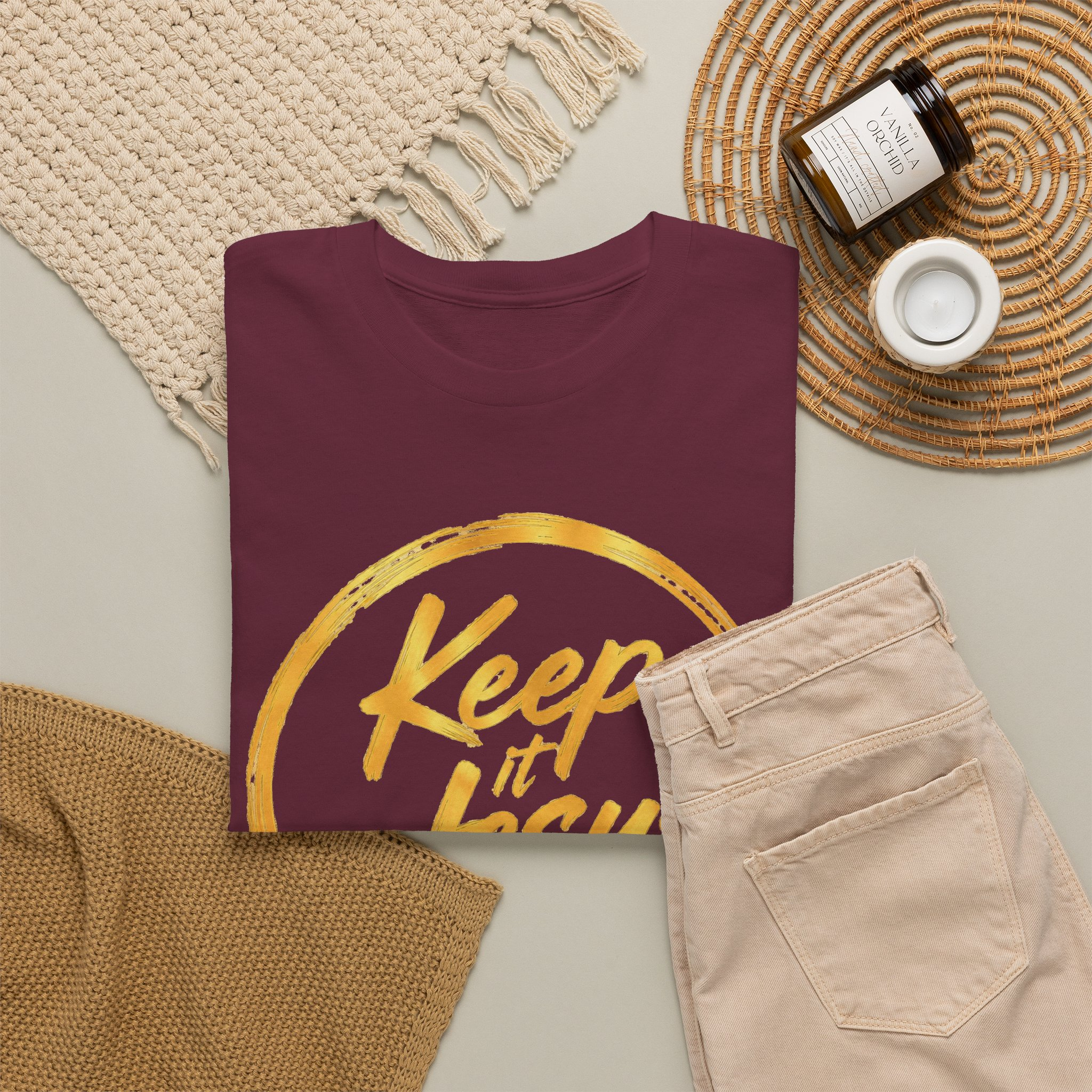 Keep It Jesus Gold Circle Christian T-Shirt - Image 8