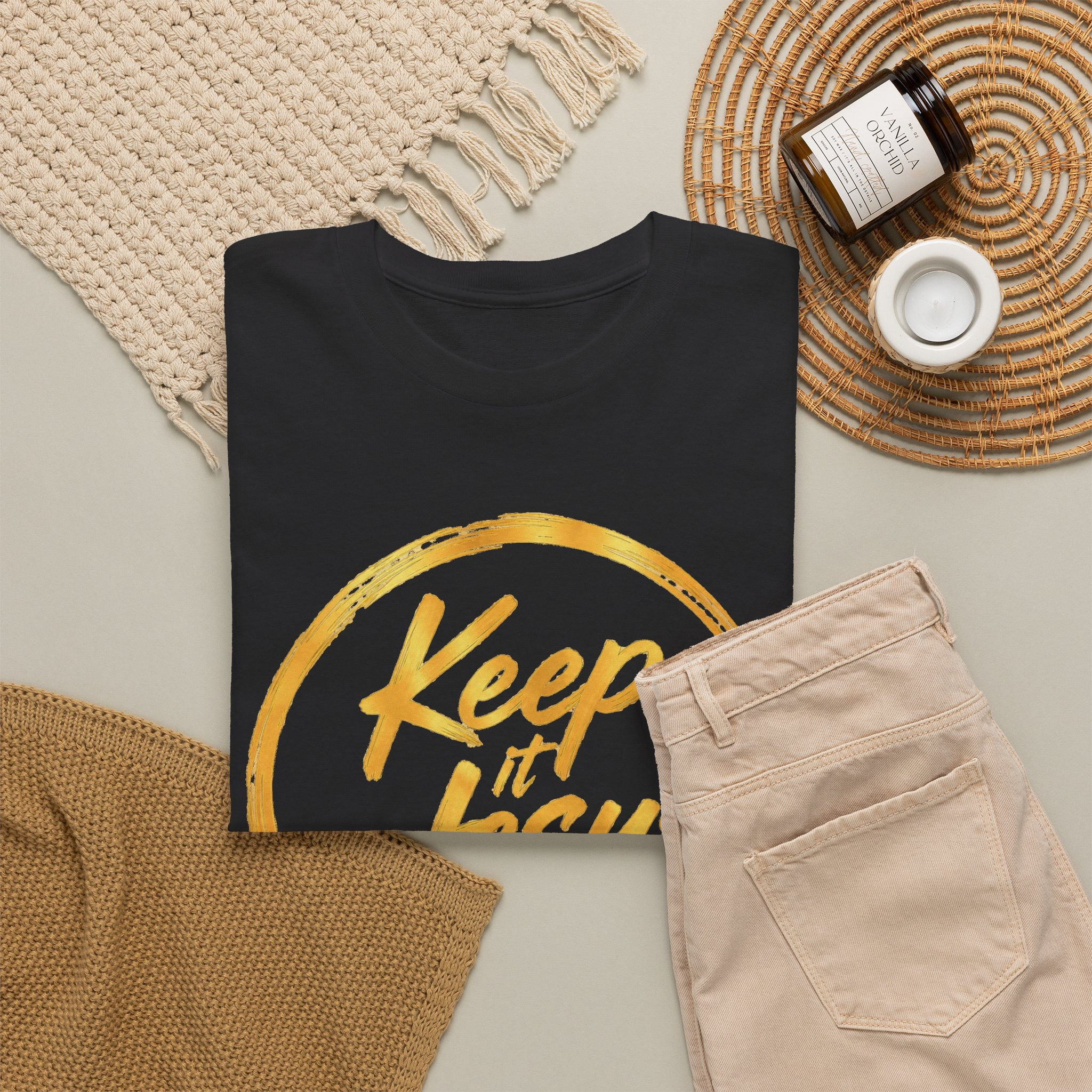 Keep It Jesus Gold Circle Christian T-Shirt - Image 4