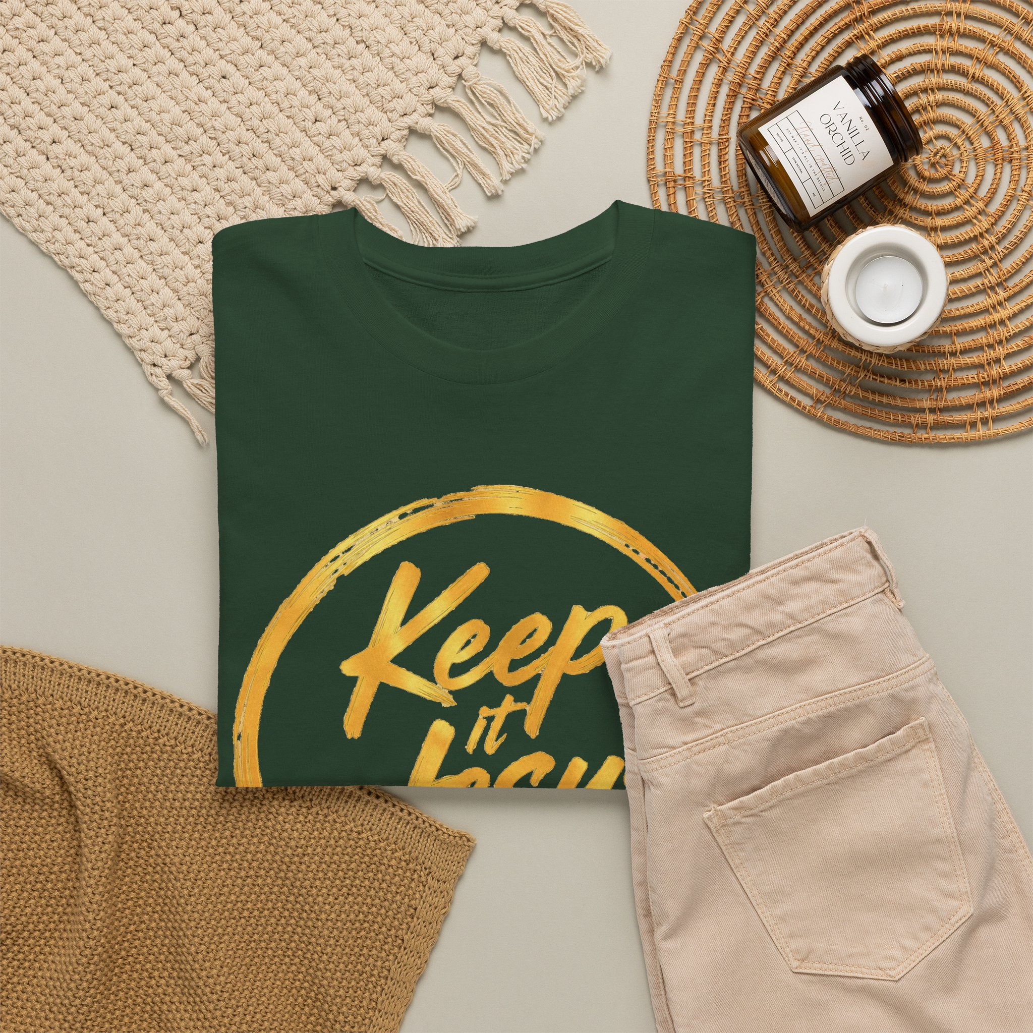Keep It Jesus Gold Circle Christian T-Shirt - Image 16