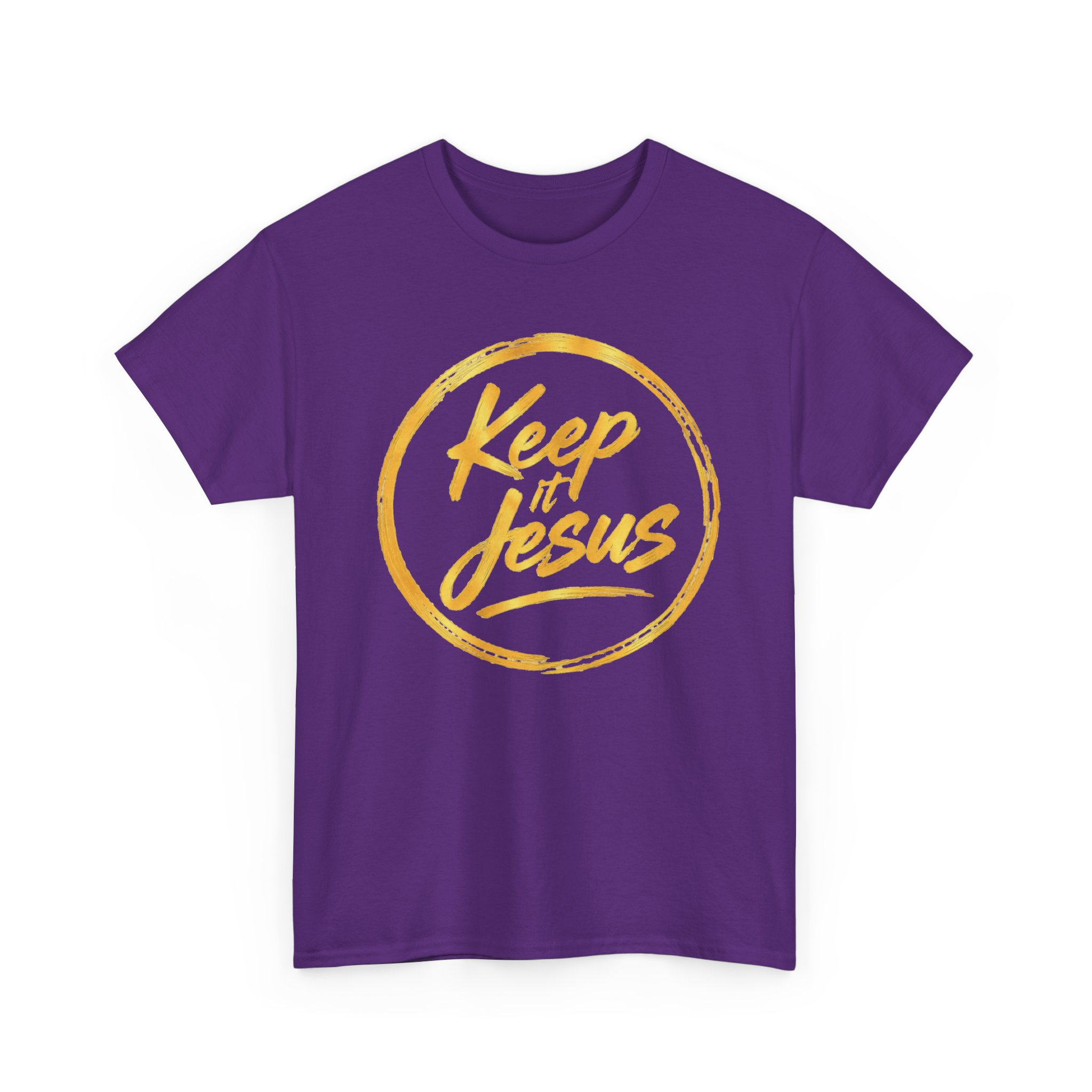 Keep It Jesus Gold Circle Christian T-Shirt - Image 41
