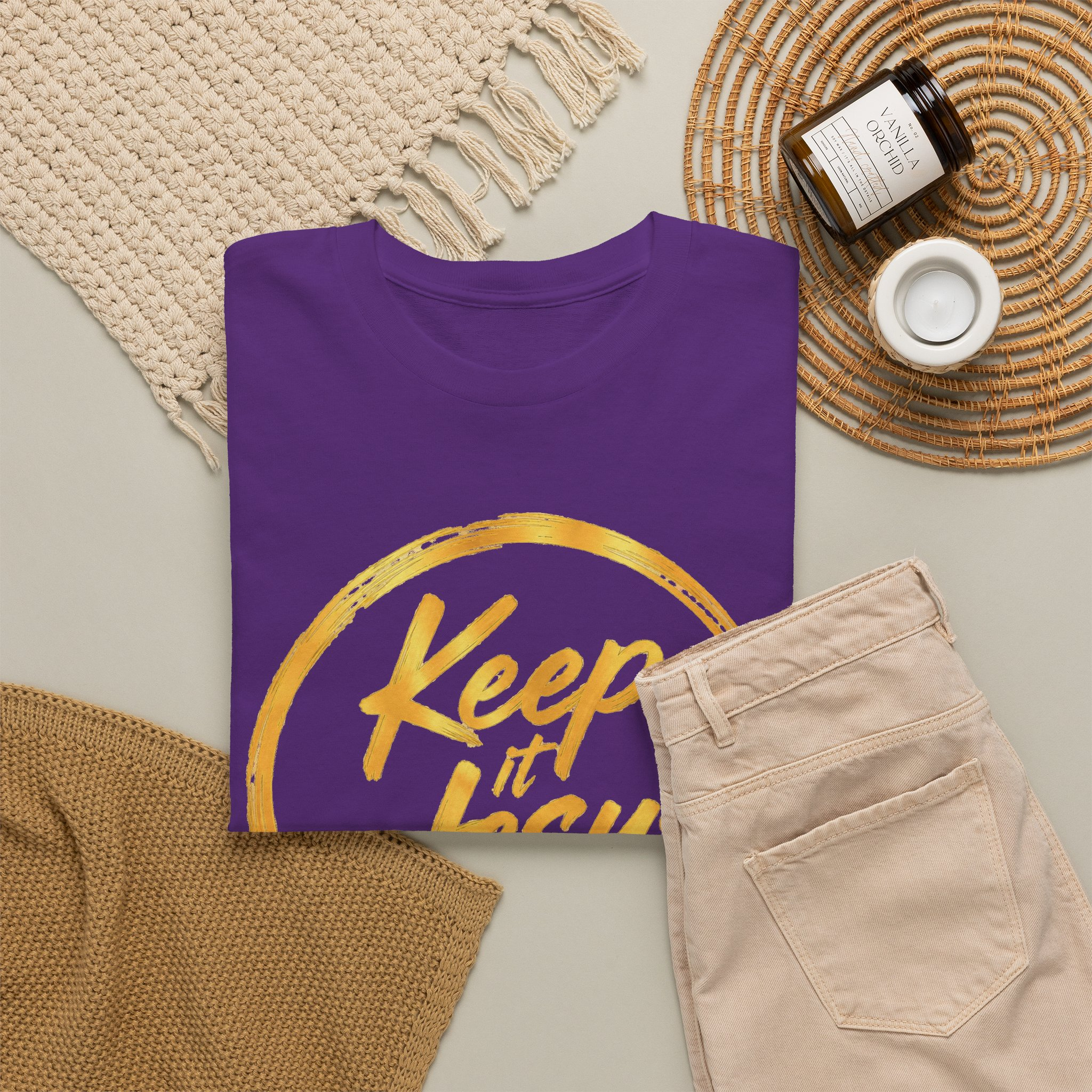 Keep It Jesus Gold Circle Christian T-Shirt - Image 44