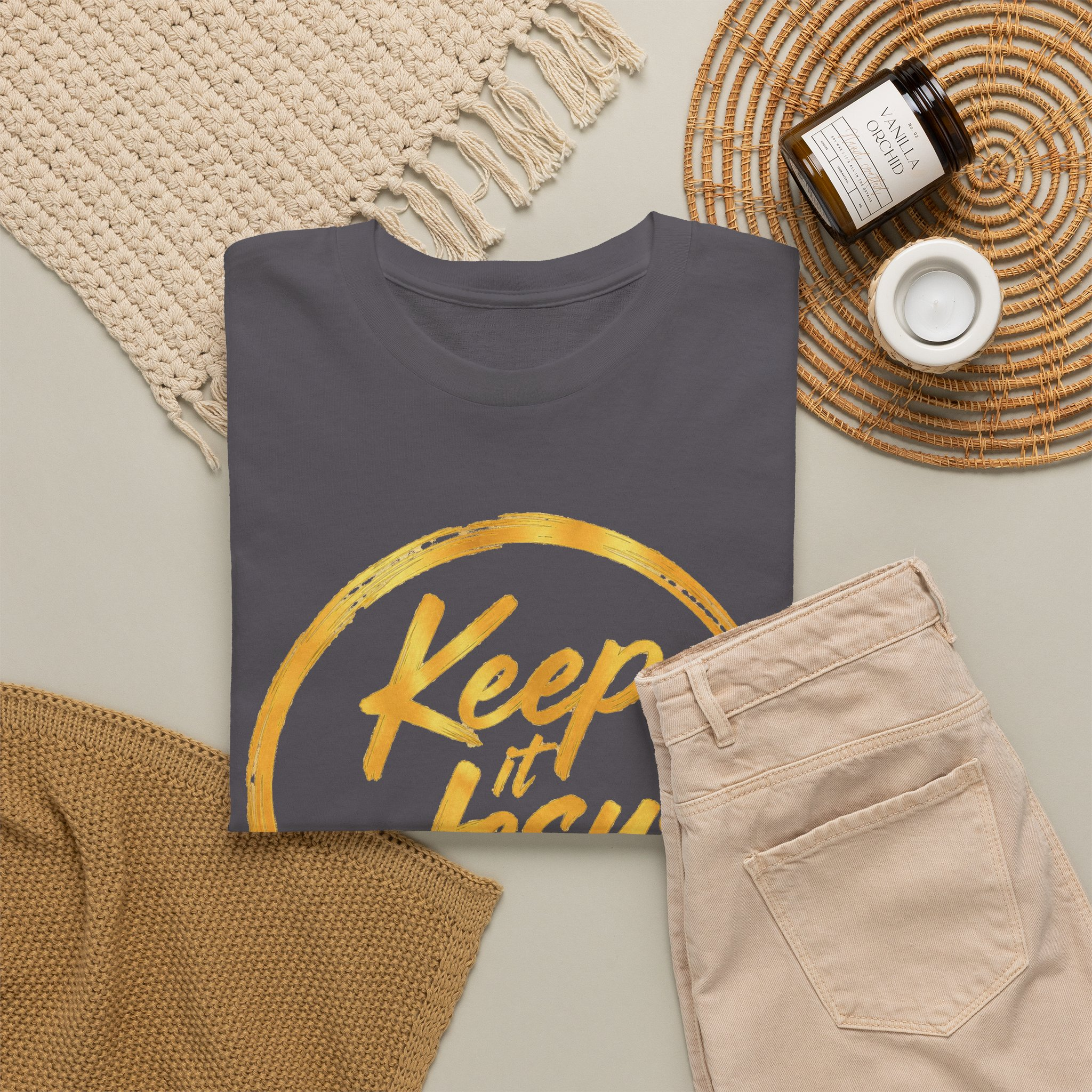 Keep It Jesus Gold Circle Christian T-Shirt - Image 28