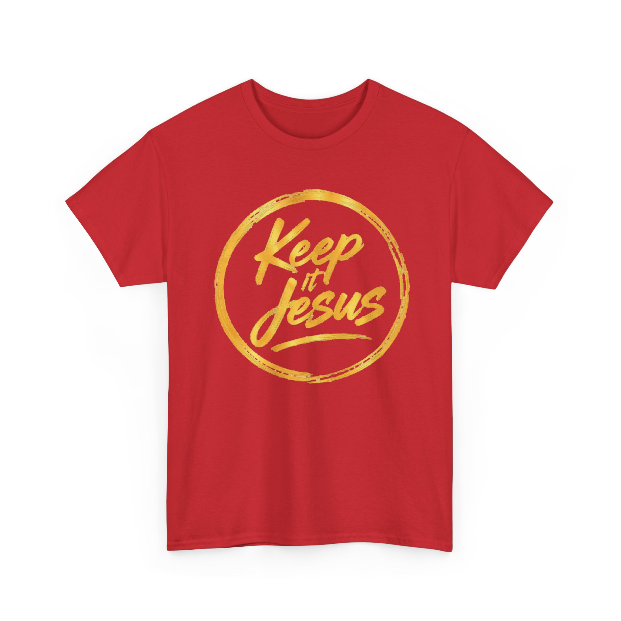 Keep It Jesus Gold Circle Christian T-Shirt - Image 45