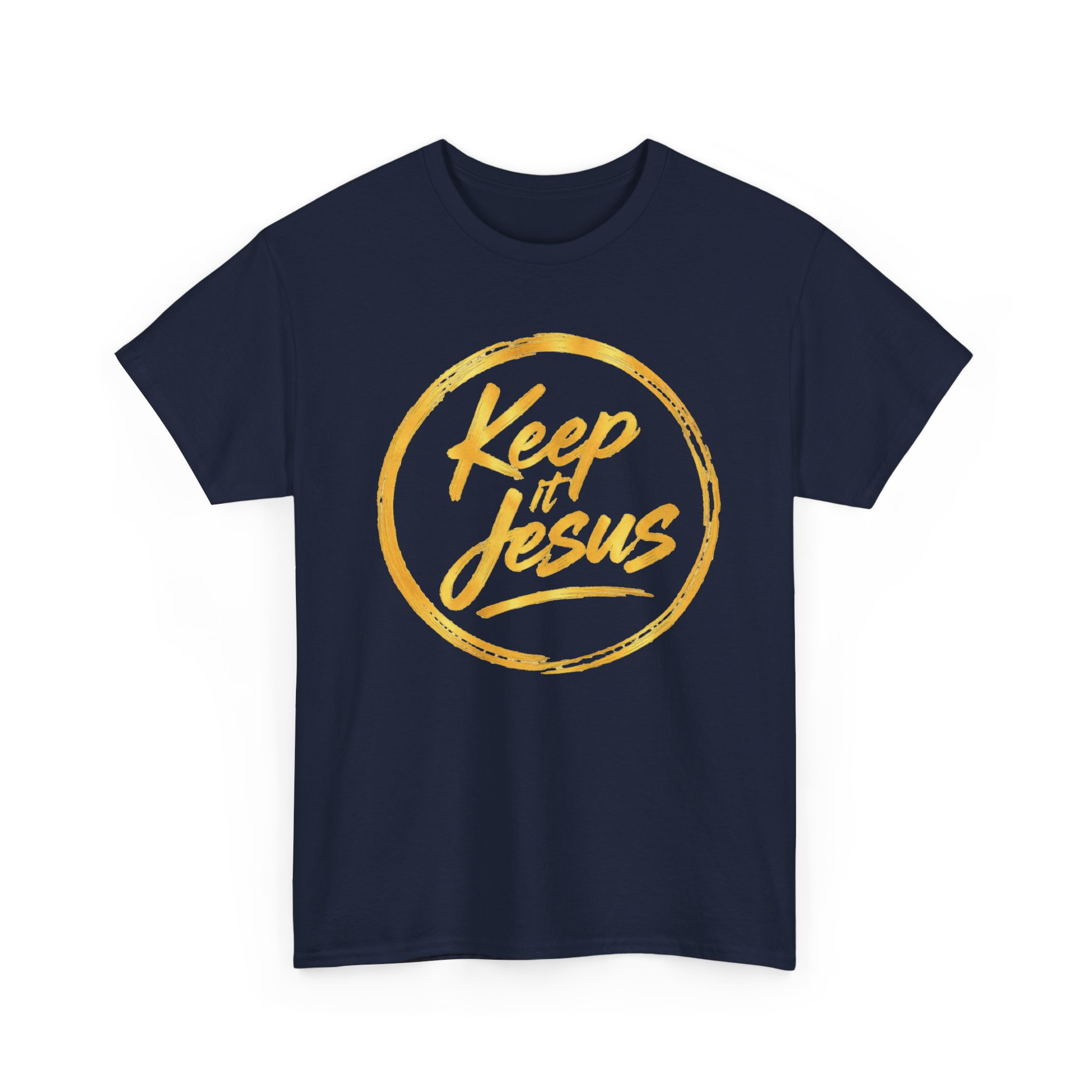 Keep It Jesus Gold Circle Christian T-Shirt - Image 33