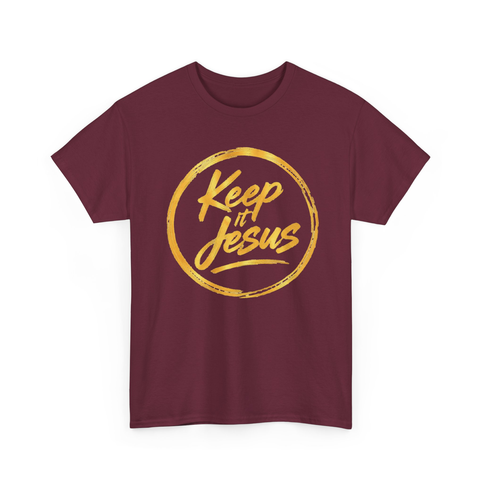 Keep It Jesus Gold Circle Christian T-Shirt - Image 5