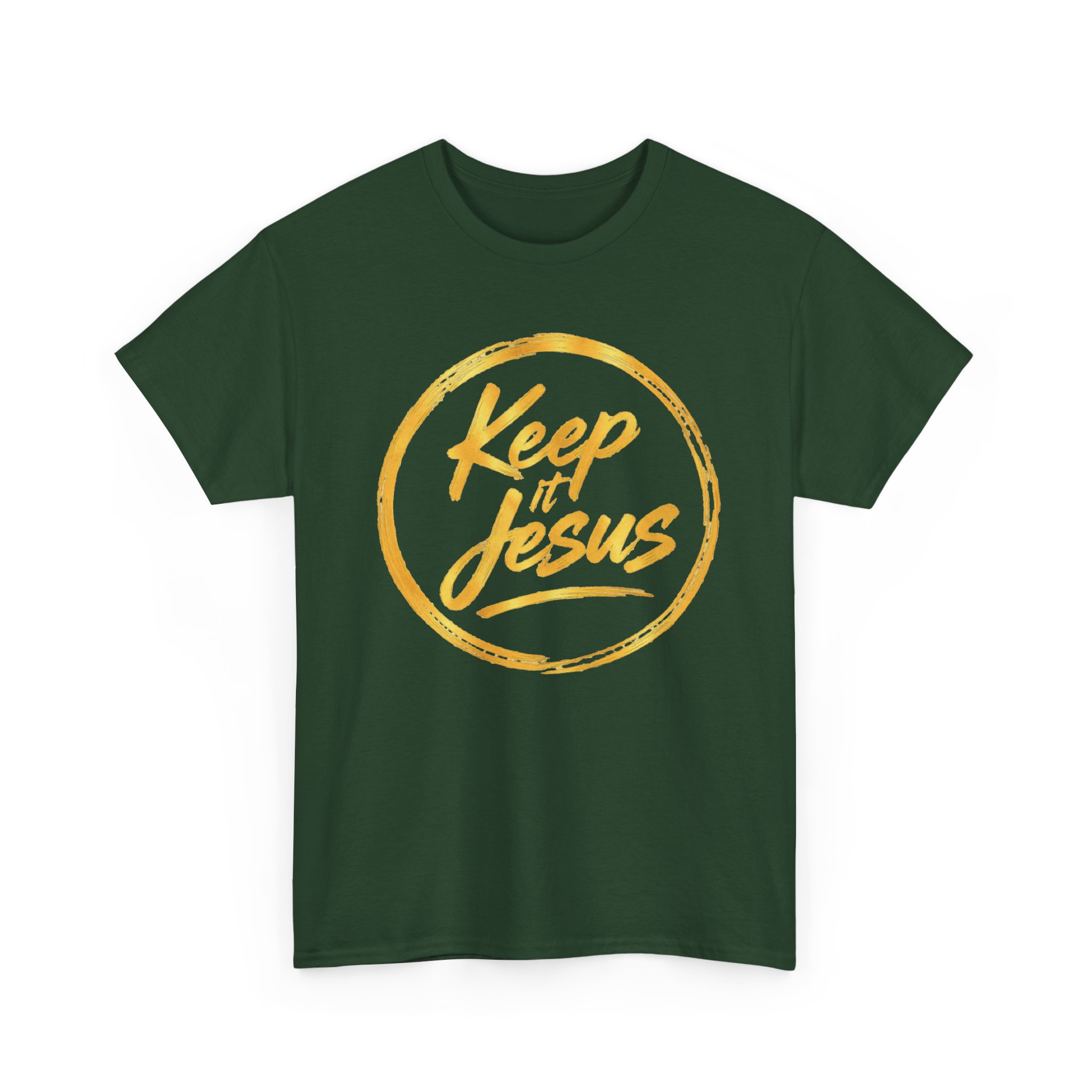 Keep It Jesus Gold Circle Christian T-Shirt - Image 13