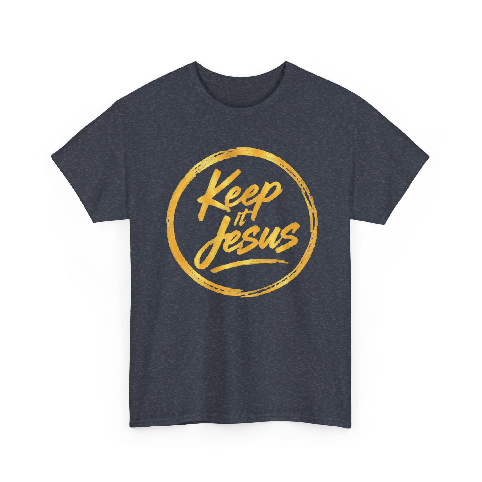 Keep It Jesus Gold Circle Christian T-Shirt - Image 37