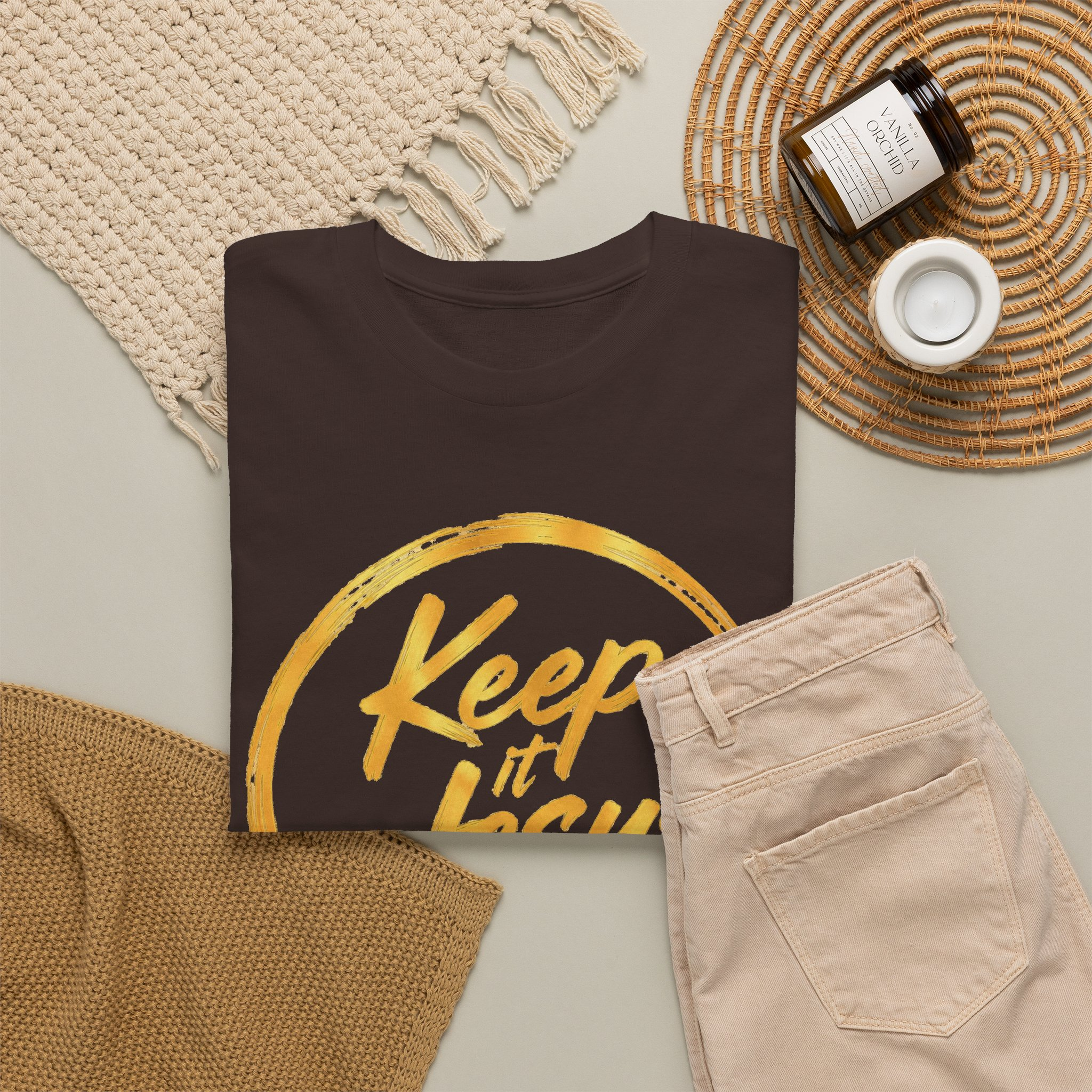 Keep It Jesus Gold Circle Christian T-Shirt - Image 12