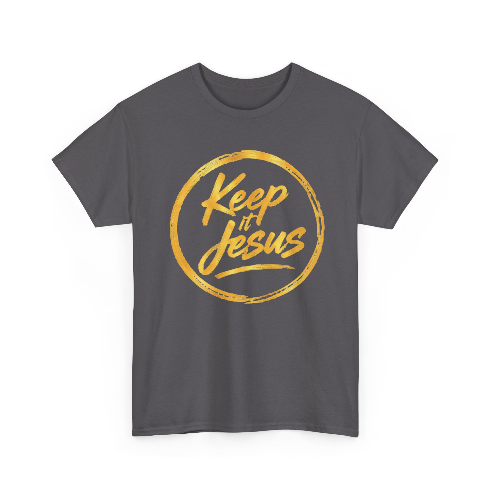 Keep It Jesus Gold Circle Christian T-Shirt - Image 25