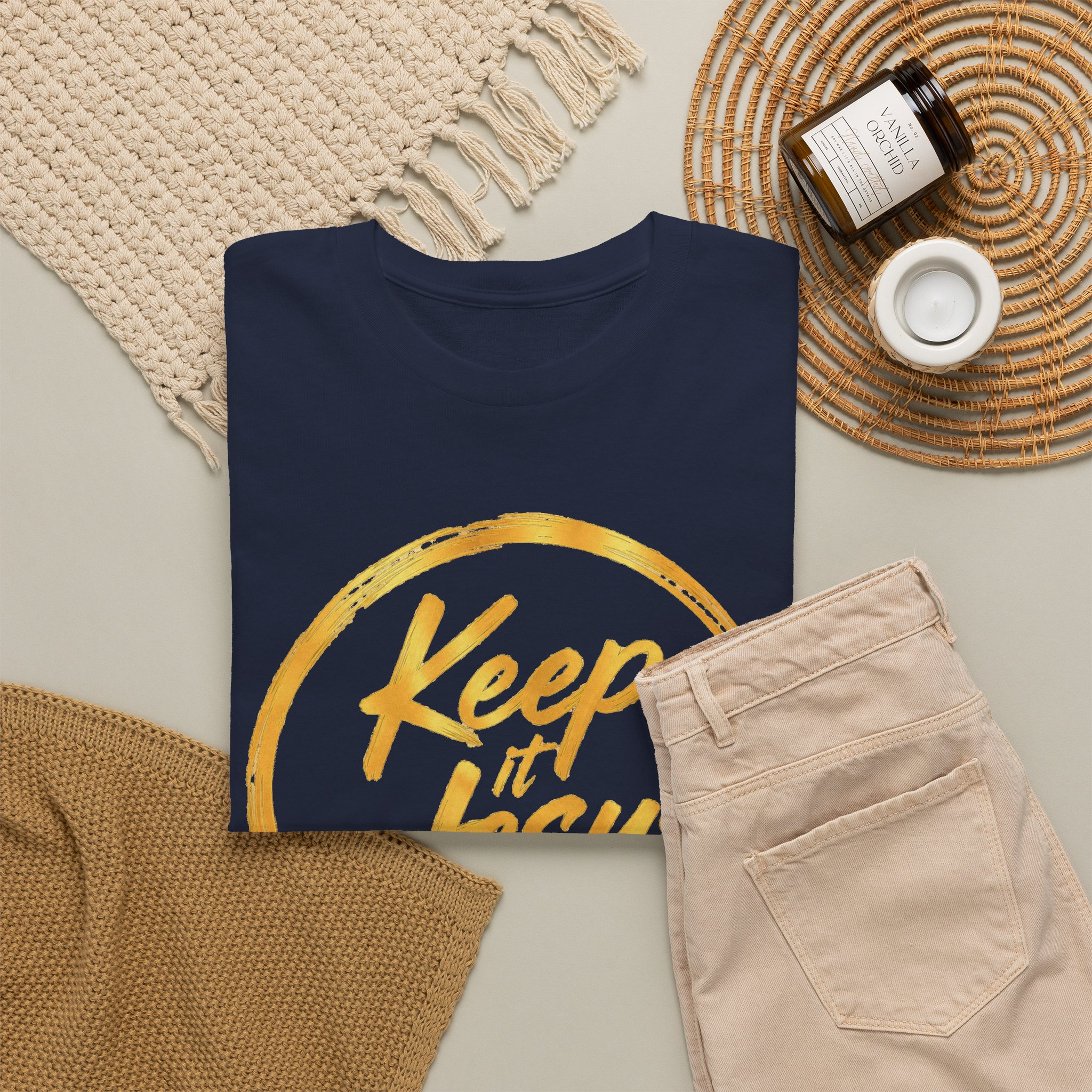 Keep It Jesus Gold Circle Christian T-Shirt - Image 36